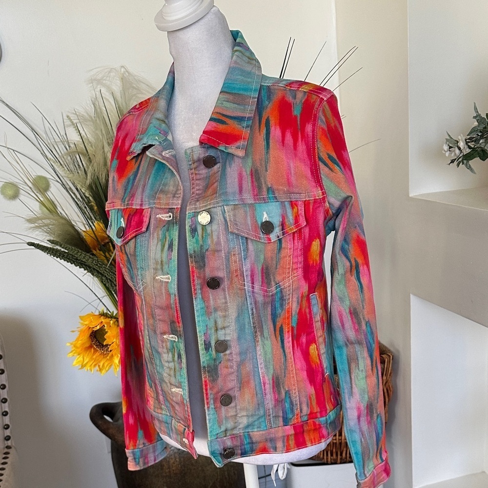 Apny Colorful Women's Jean Jacket - Picture 4 of 8